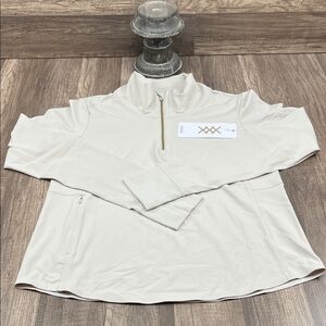 Rhone Course To Court Elegant Cream Quarter-Zip Sweatshirt